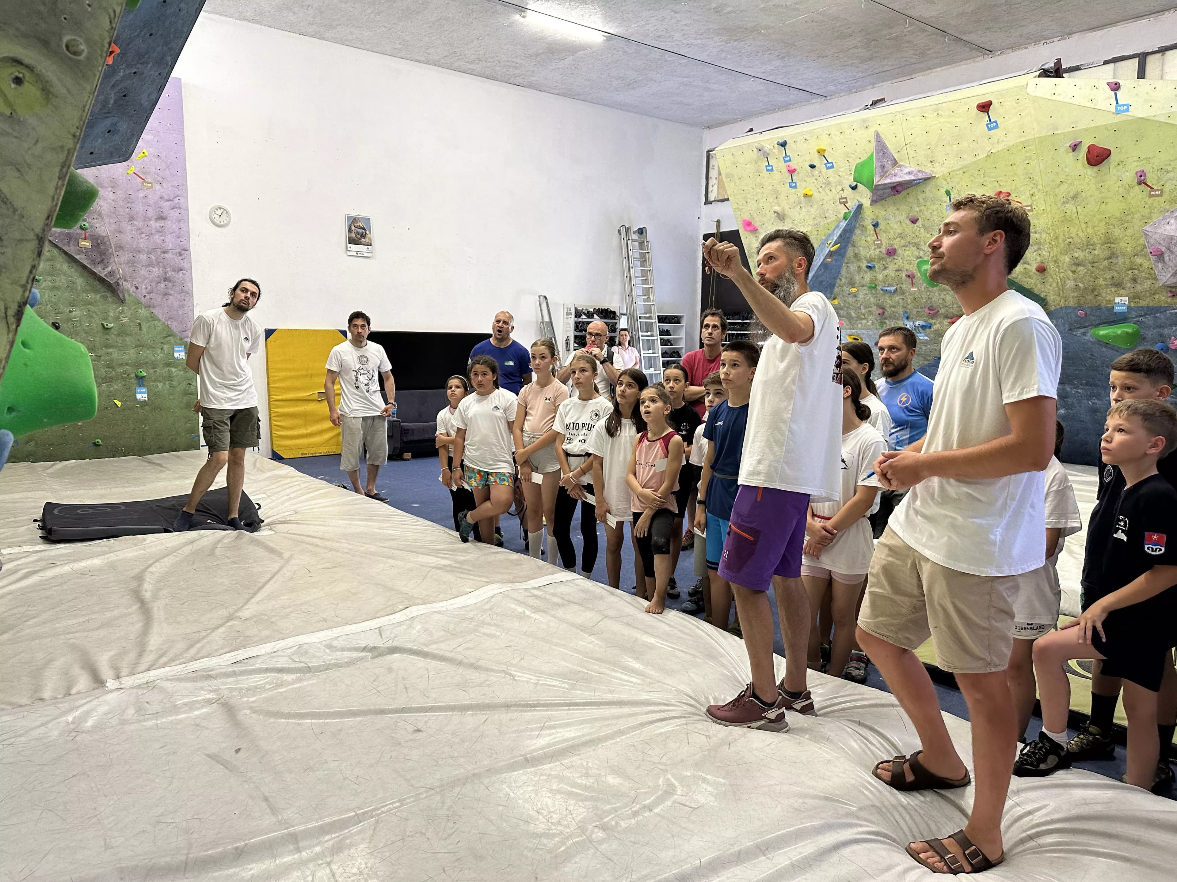 Group gathering at climbing event