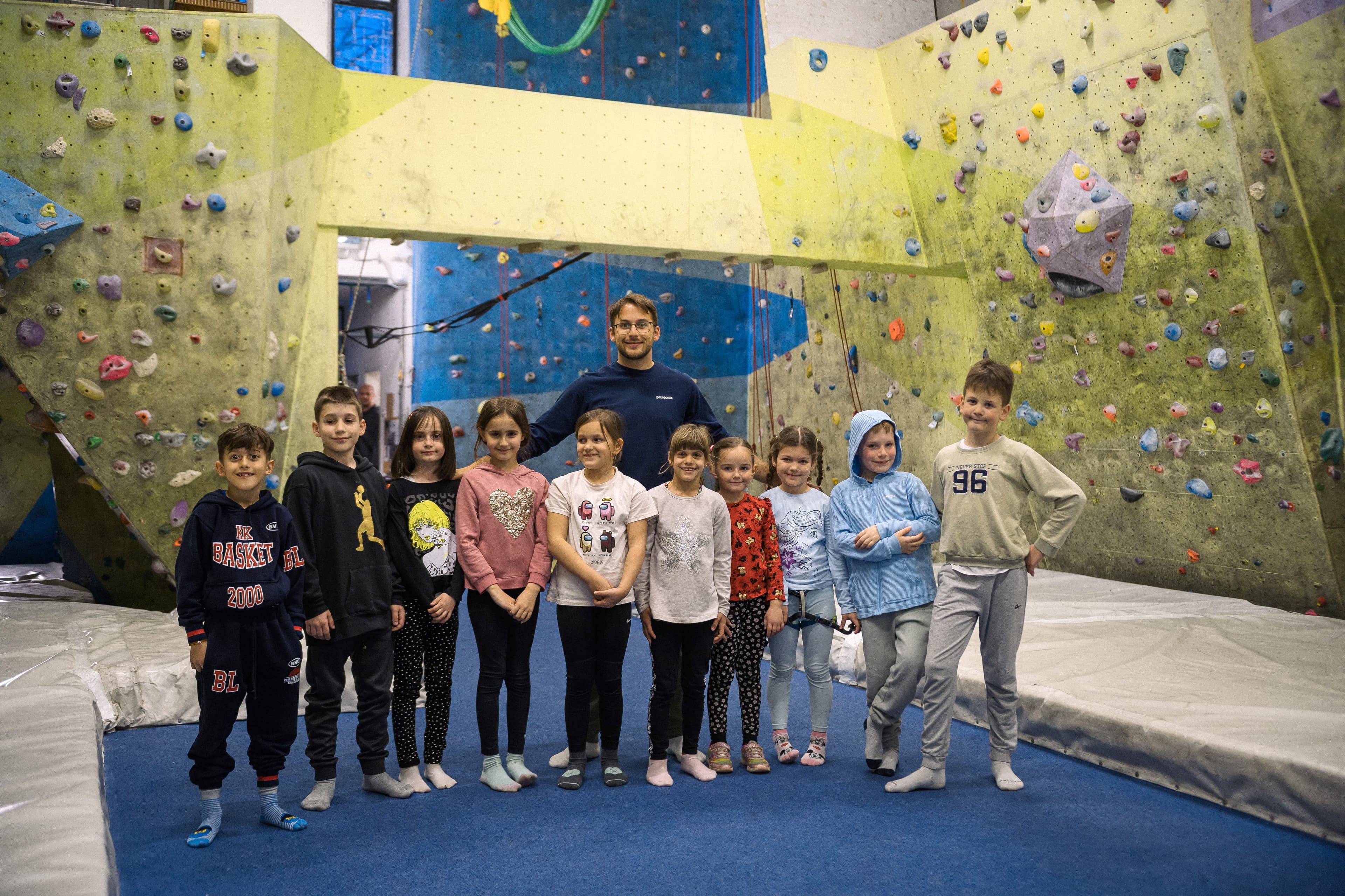 Children group photo at the gym