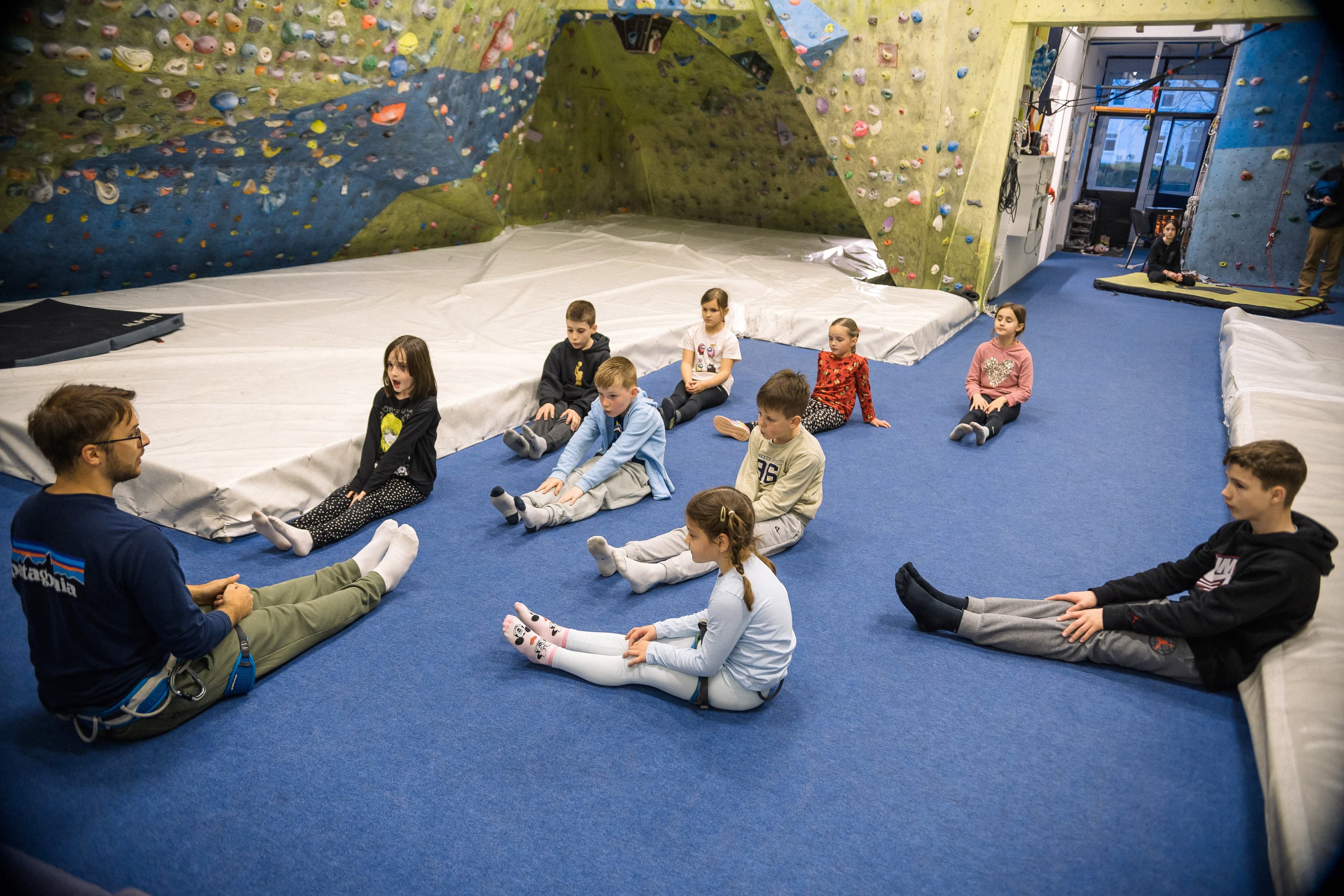 Children stretching at the gym