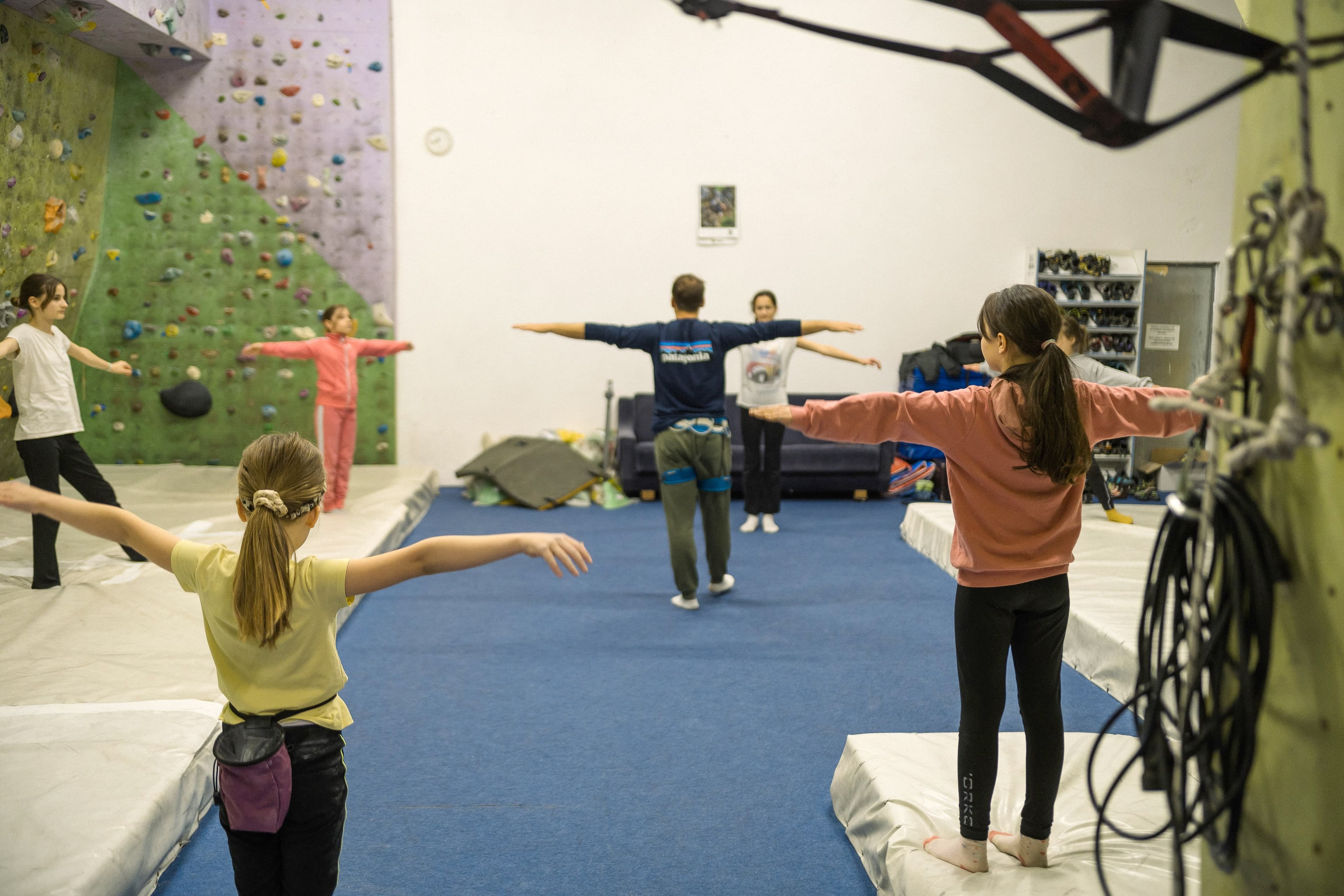 Children stretching at the gym